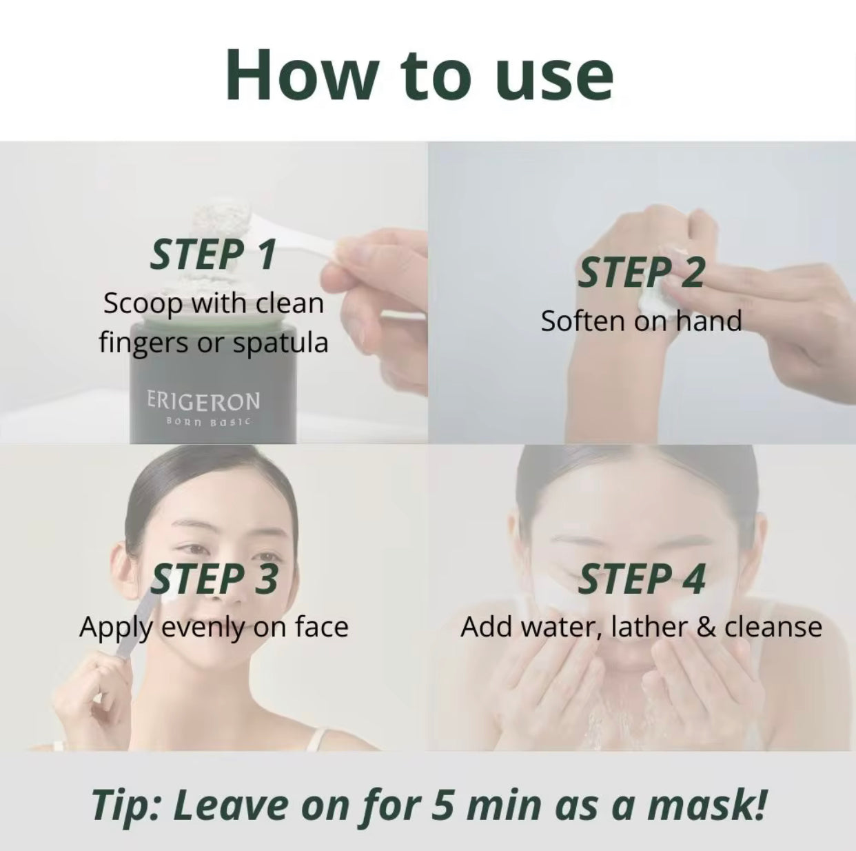 ERIGON Heart leaf Green Calming Cleanser for Clean and Healthy skin